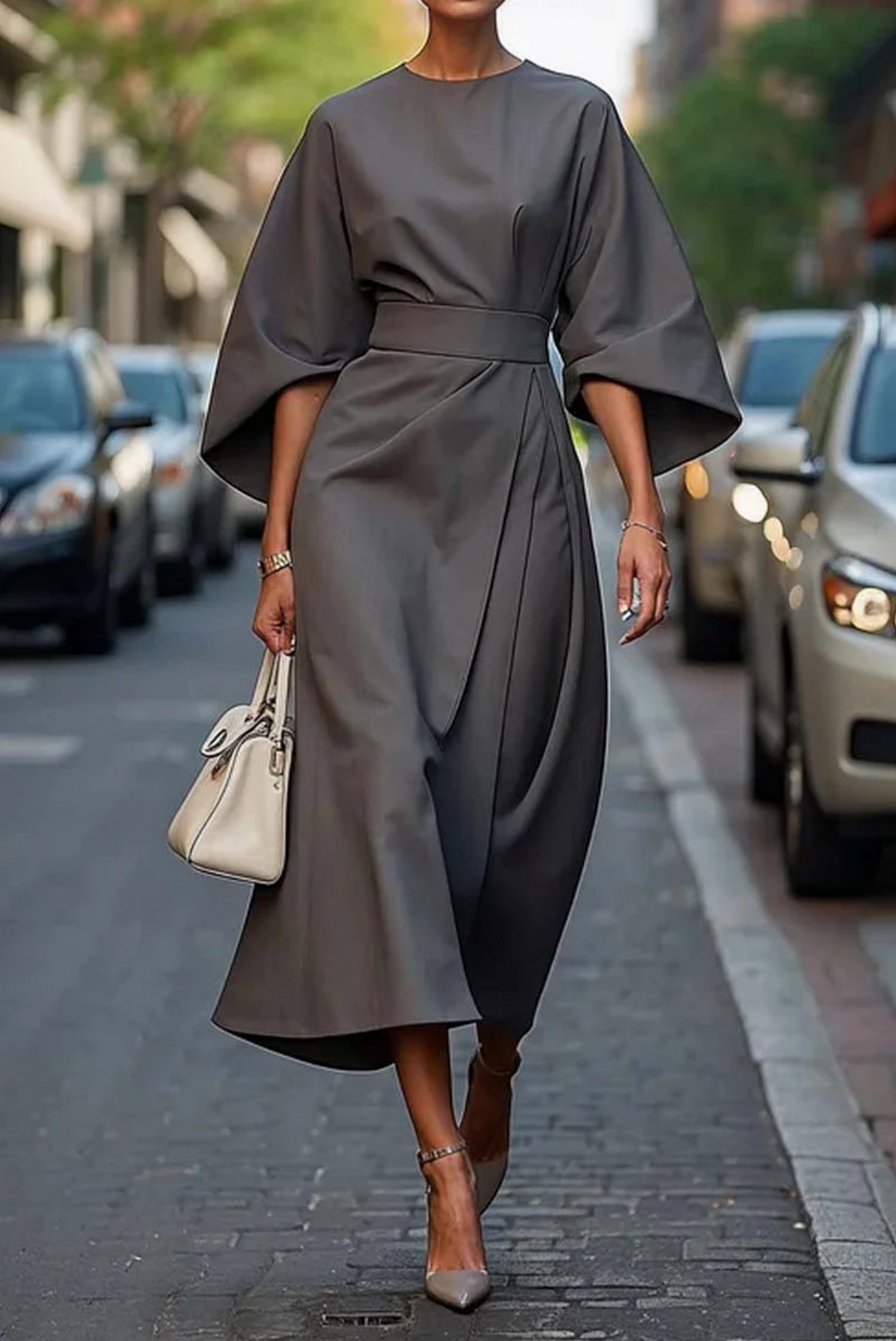Amara | Minimalist Belted Wedding Guest Dress