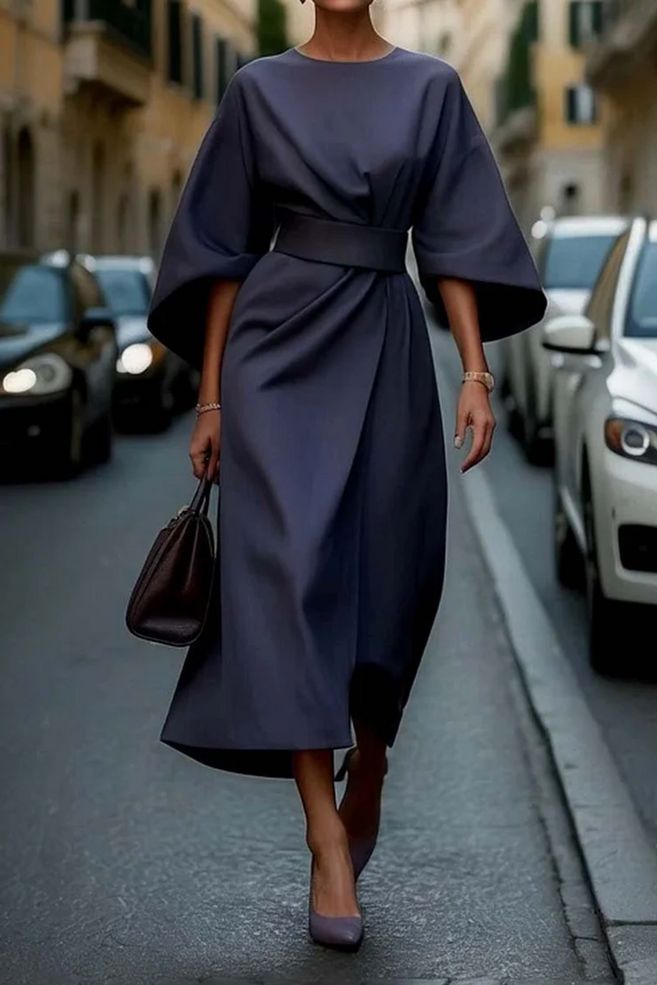 Amara | Minimalist Belted Wedding Guest Dress