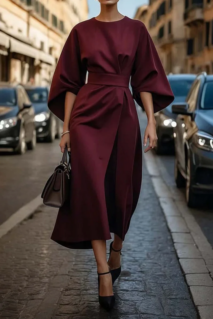 Amara | Minimalist Belted Wedding Guest Dress