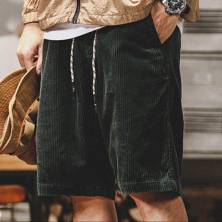 Cord | Drawstring Corduroy Relaxed Fit Mens Shorts