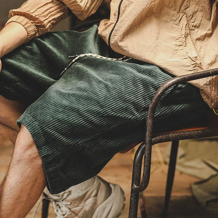 Cord | Drawstring Corduroy Relaxed Fit Mens Shorts