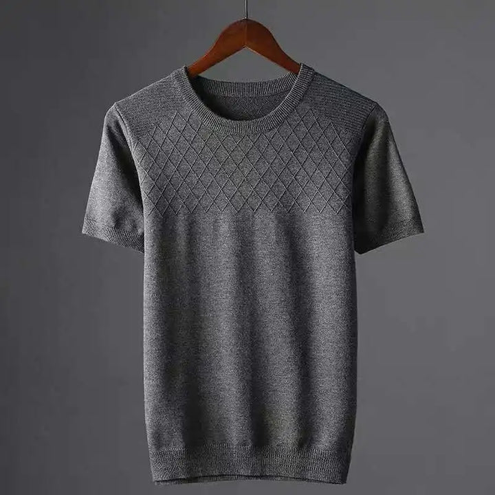Argyle | Diamond Knit Crew Neck Short Sleeve Mens T Shirt