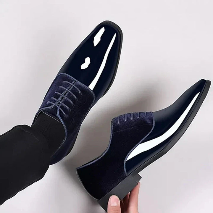 Onyx | Suede and Patent Leather Lace Up Mens Oxford Shoes