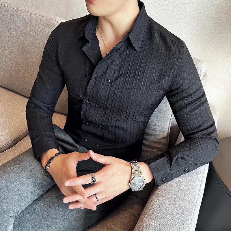 Luca | Textured Slim Fit Button-Up Oxford Shirt