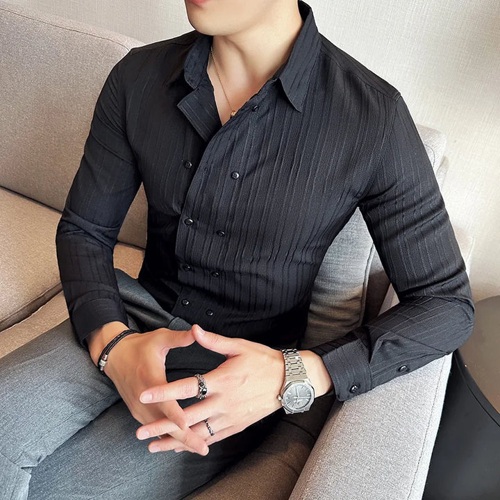 Luca | Textured Slim Fit Button-Up Oxford Shirt