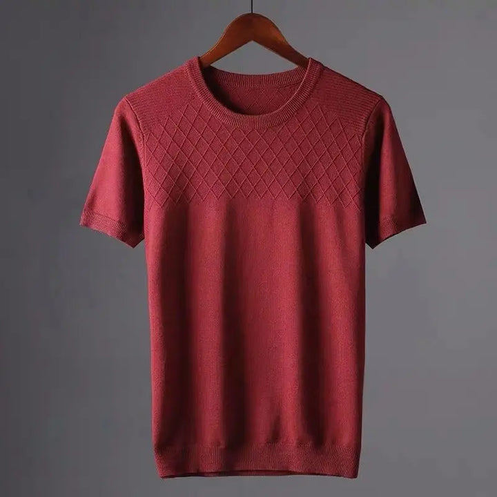 Argyle | Diamond Knit Crew Neck Short Sleeve Mens T Shirt
