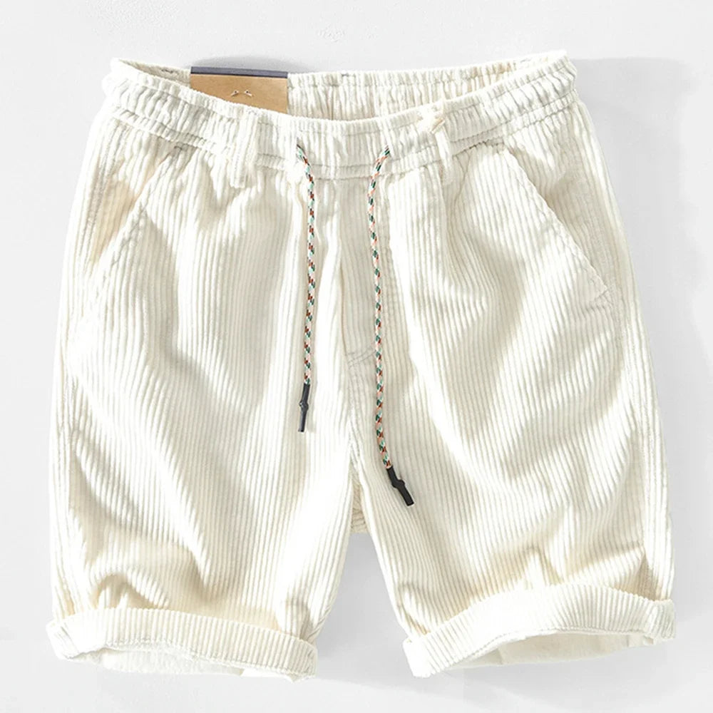 Cord | Drawstring Corduroy Relaxed Fit Mens Shorts
