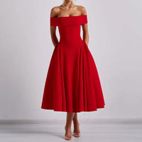 Scarlett | Structured Off The Shoulder Dress A-Line Midi