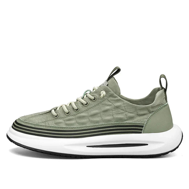 Adrian | Embossed Leather Stripe Sole Chunky Platform Sneakers Mens Shoes