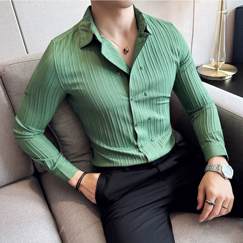 Luca | Textured Slim Fit Button-Up Oxford Shirt