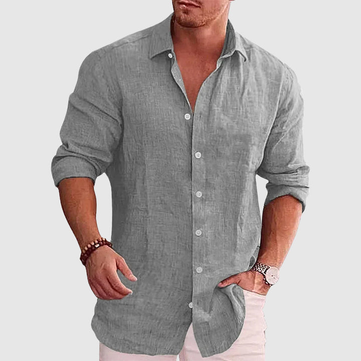 Willow | Relaxed Linen Men's Smart-Casual Shirt with Spread Collar