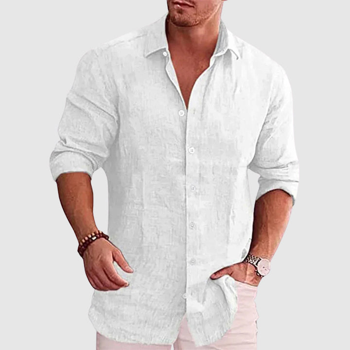 Willow | Relaxed Linen Men's Smart-Casual Shirt with Spread Collar
