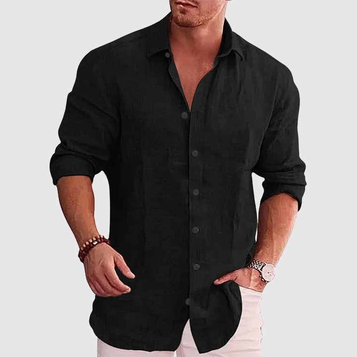 Willow | Relaxed Linen Men's Smart-Casual Shirt with Spread Collar