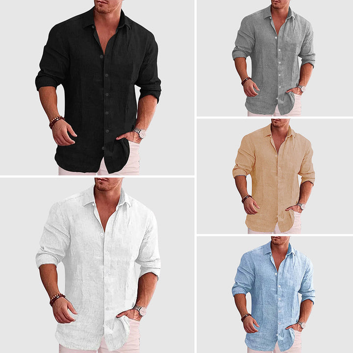 Willow | Relaxed Linen Men's Smart-Casual Shirt with Spread Collar
