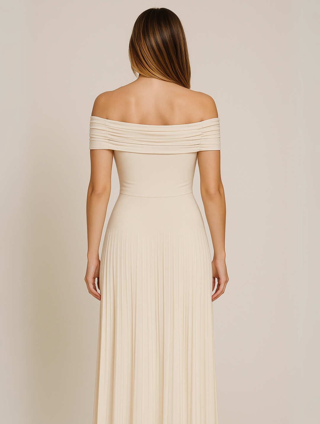 Seraphine | Off Shoulder Pleated Skirt Maxi Formal Dress