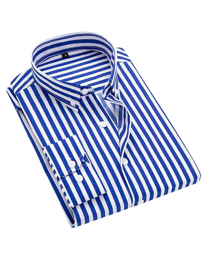 Blake | Men's Striped Long Sleeve Shirt – Casual Button Up Shirt