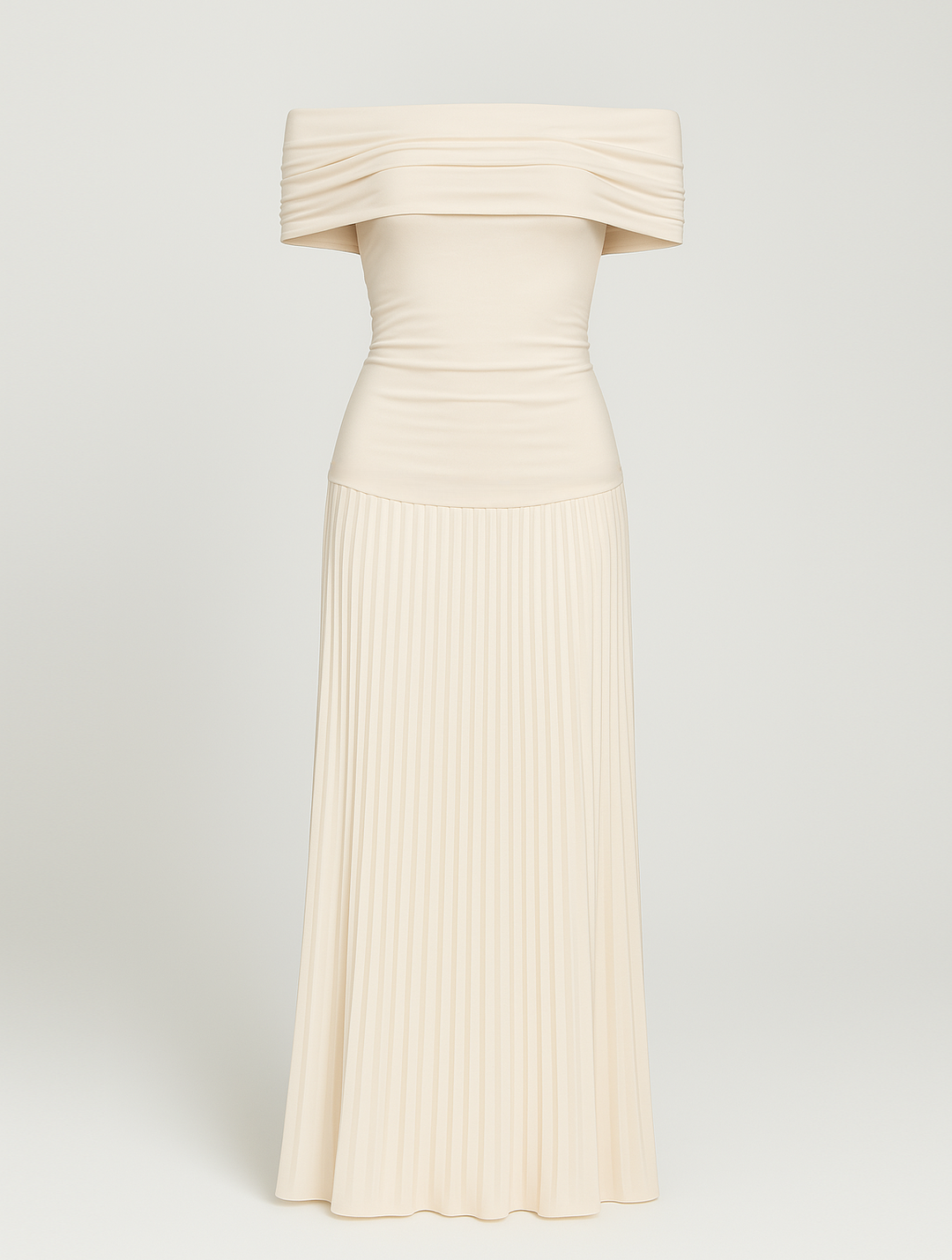 Seraphine | Off Shoulder Pleated Skirt Maxi Formal Dress