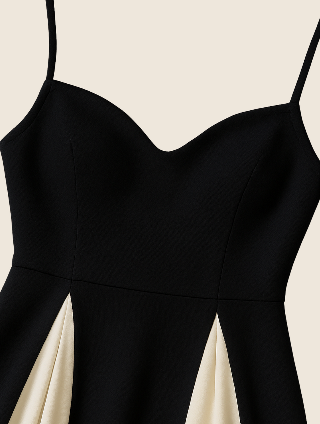 Dominique | Contrast Panel Sweetheart Maxi Evening Dress