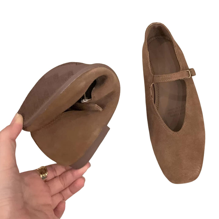 Tovah | Suede Square-Toe Mary Jane Orthopedic Flats for Women