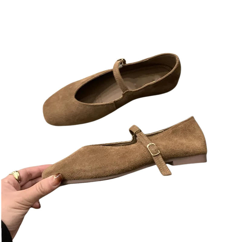 Tovah | Suede Square-Toe Mary Jane Orthopedic Flats for Women