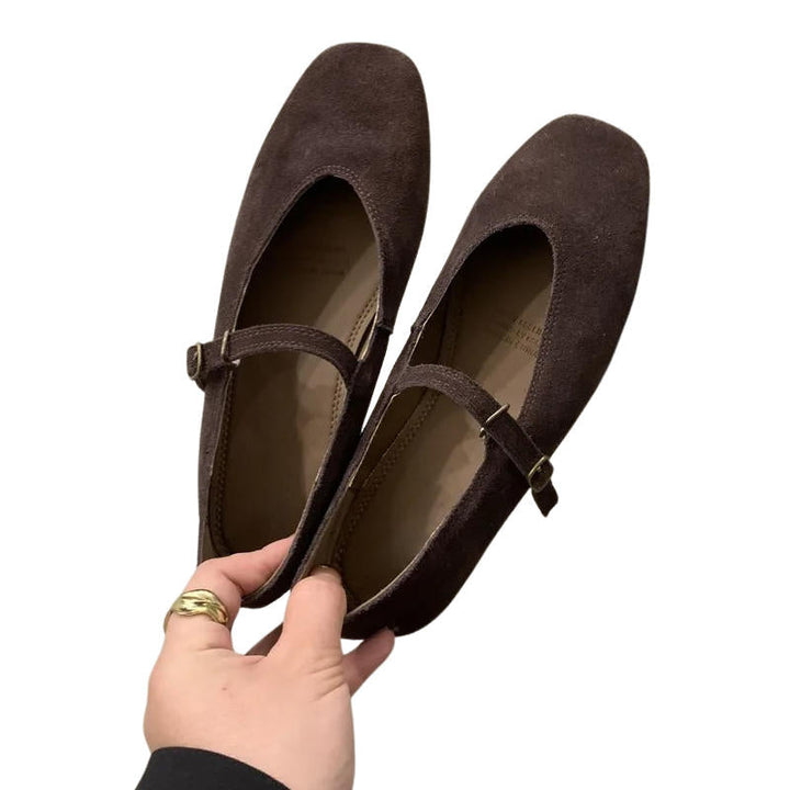 Tovah | Suede Square-Toe Mary Jane Orthopedic Flats for Women