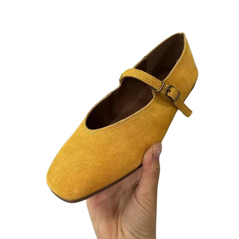 Tovah | Suede Square-Toe Mary Jane Orthopedic Flats for Women