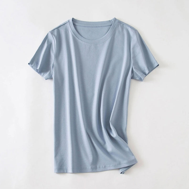 Minimalist | Fitted Crew Neck Plain Cotton Womens T Shirt