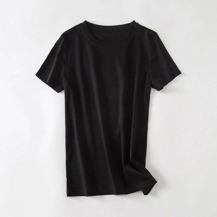Minimalist | Fitted Crew Neck Plain Cotton Womens T Shirt