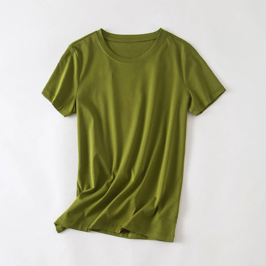 Minimalist | Fitted Crew Neck Plain Cotton Womens T Shirt