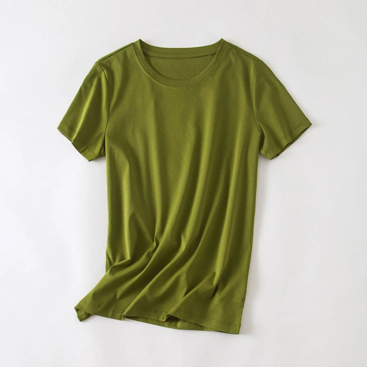 Minimalist | Fitted Crew Neck Plain Cotton Womens T Shirt