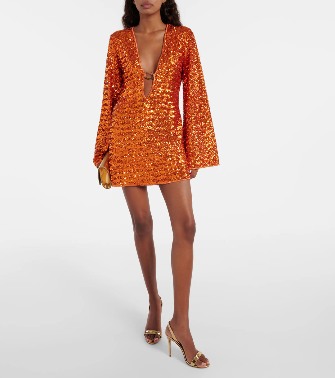 Valerie | Plunge V-Neck Cape Sleeve Sequin Homecoming Mini Dress