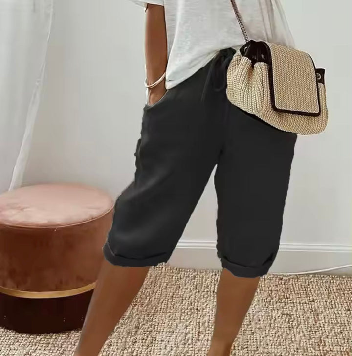 Rivage | Women's Linen Rolled Cuff Bermuda Shorts