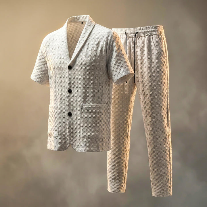 Havana | Men's Woven Texture Shawl Collar Co-ord Set