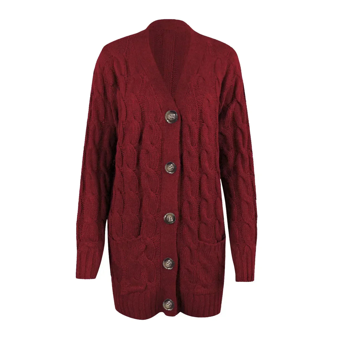 Harbour | Cable Twist Knit Button-Down Women's Cardigan