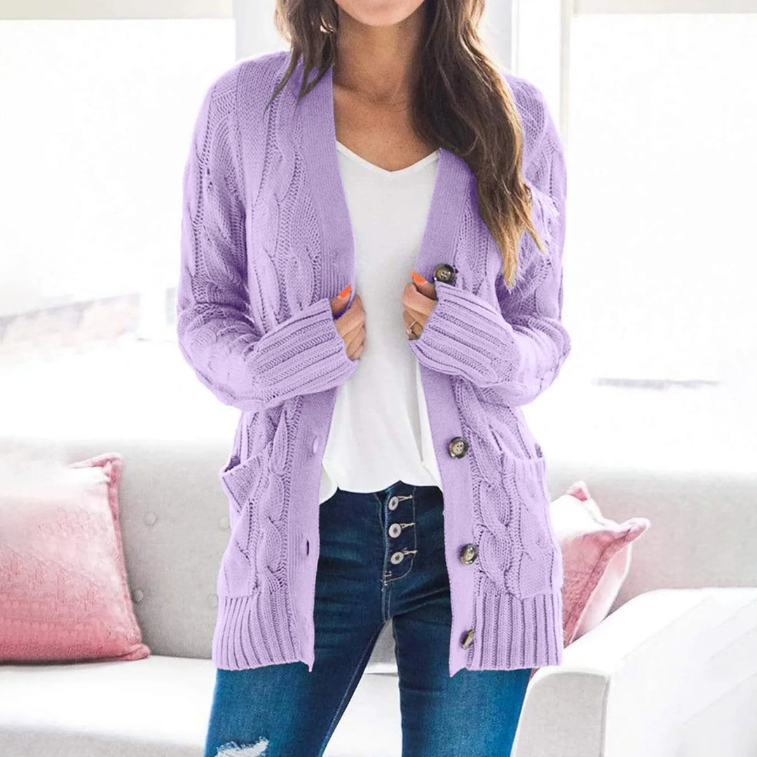 Harbour | Cable Twist Knit Button-Down Women's Cardigan
