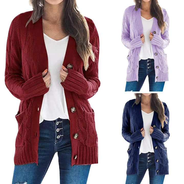 Harbour | Cable Twist Knit Button-Down Women's Cardigan