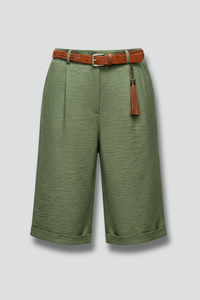 Sorrento | Women's Belted Pleat Front Bermuda Shorts