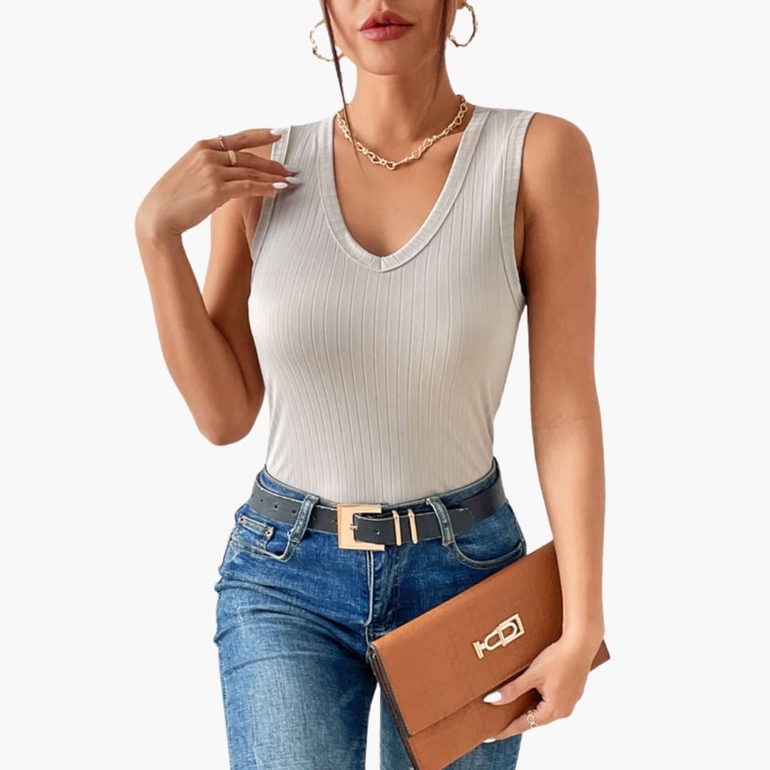 Aveline | Ribbed V-Neck Tank Top