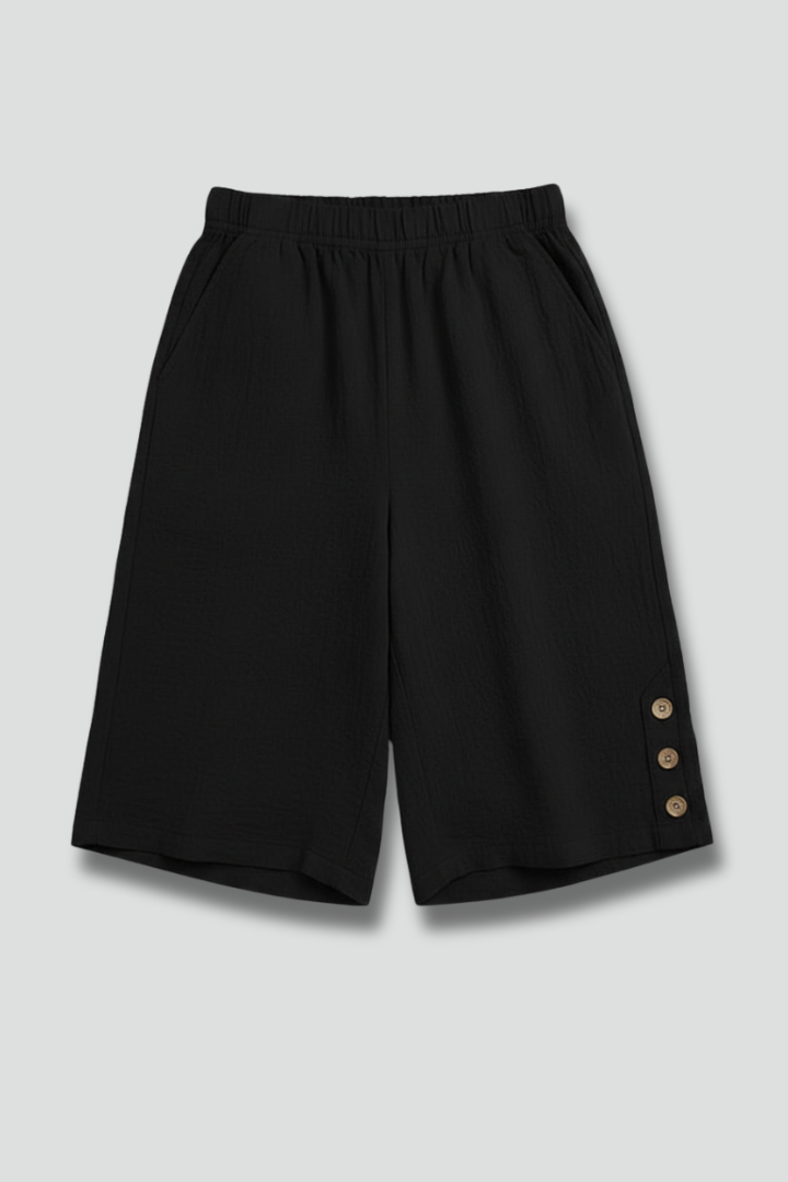 Lennox | Women's Wide-Leg Button Hem Bermuda Shorts