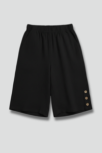 Lennox | Women's Wide-Leg Button Hem Bermuda Shorts