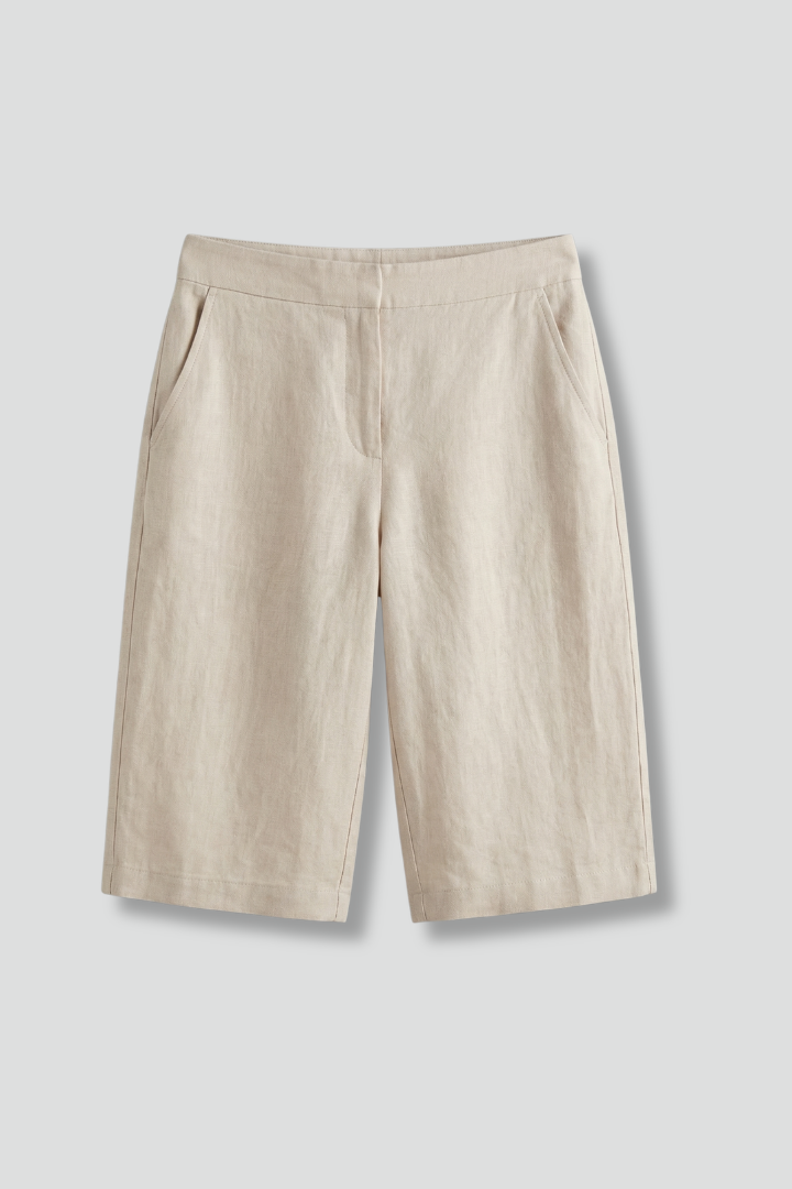 Mirano | Women's Tailored Wide-Leg Linen Bermuda Shorts