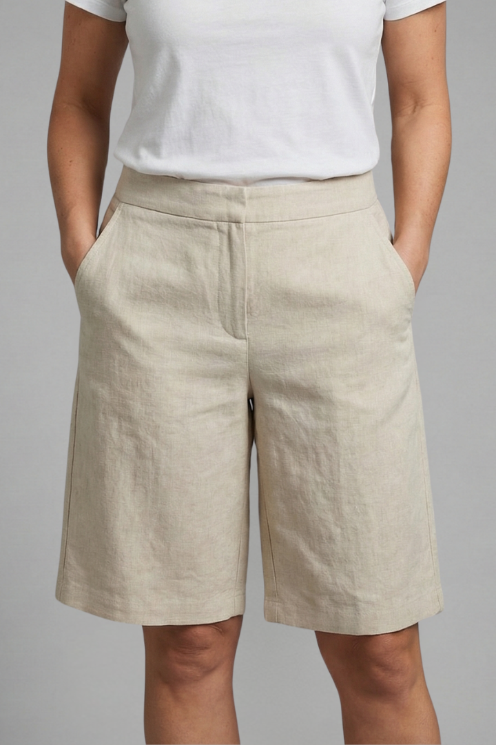 Mirano | Women's Tailored Wide-Leg Linen Bermuda Shorts