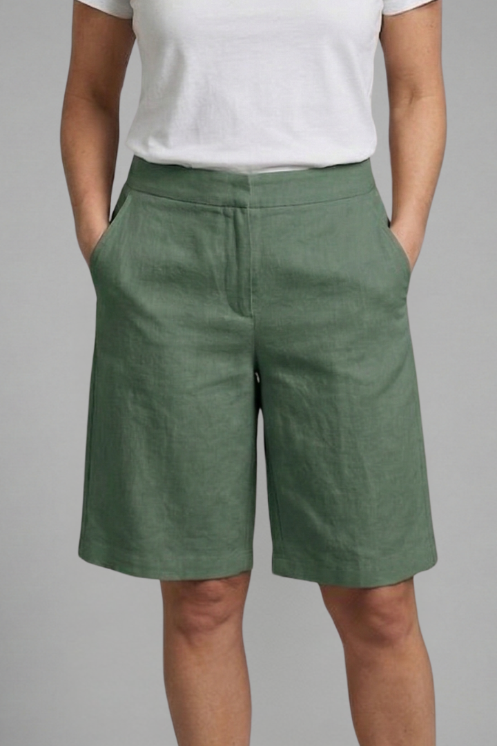 Mirano | Women's Tailored Wide-Leg Linen Bermuda Shorts