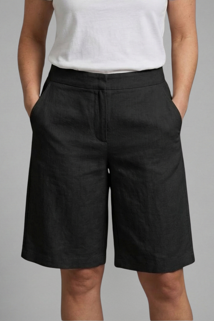 Mirano | Women's Tailored Wide-Leg Linen Bermuda Shorts