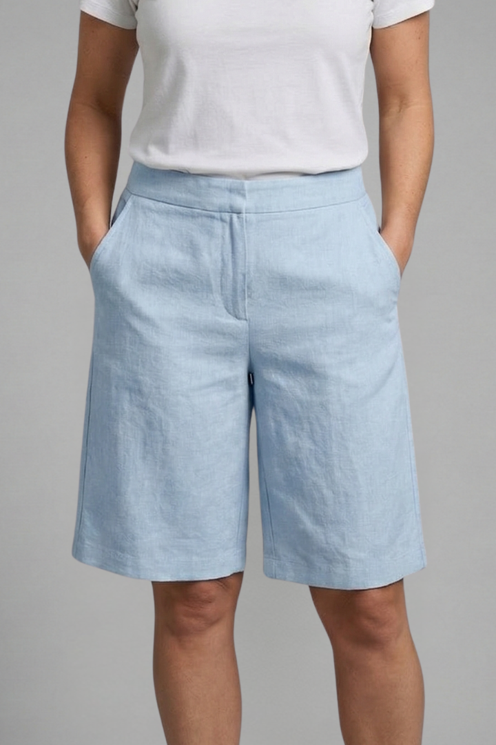 Mirano | Women's Tailored Wide-Leg Linen Bermuda Shorts