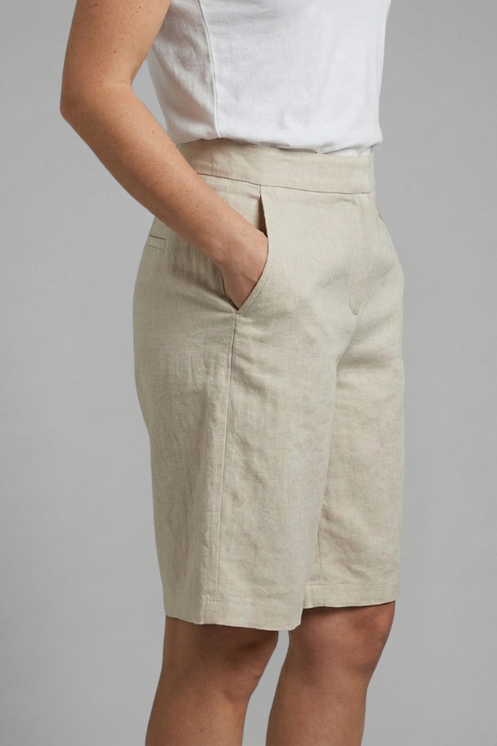 Mirano | Women's Tailored Wide-Leg Linen Bermuda Shorts