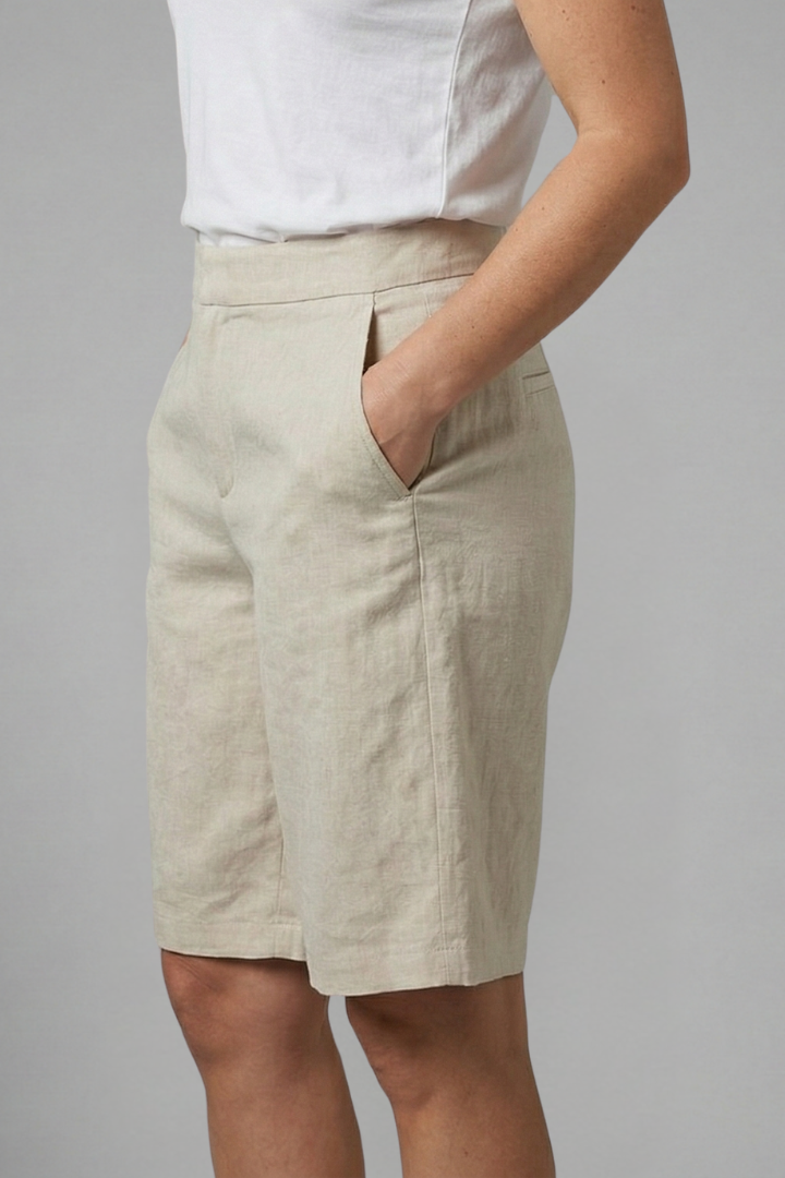 Mirano | Women's Tailored Wide-Leg Linen Bermuda Shorts