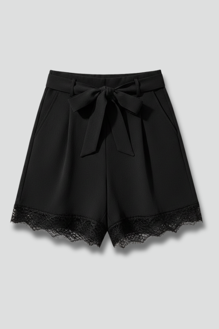 Nina | High Waisted Shorts with Lace Hem