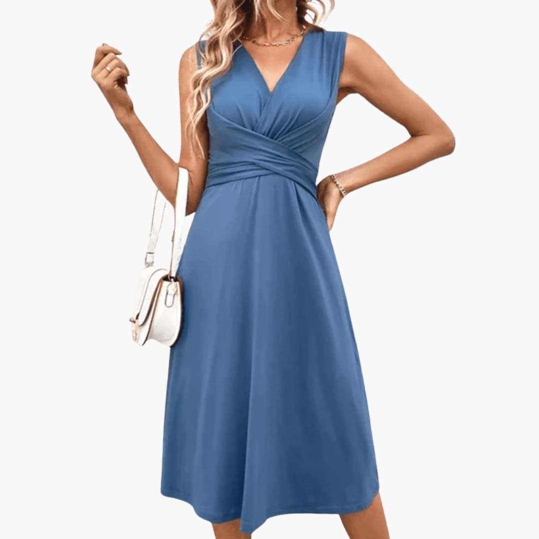 Blossom | Floral Print Twist Front V Neck Midi Dress