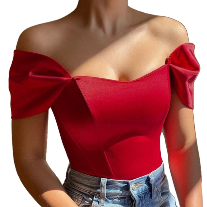 Celeste | Satin Off Shoulder Corset Top – Women's Elegant Going Out Top